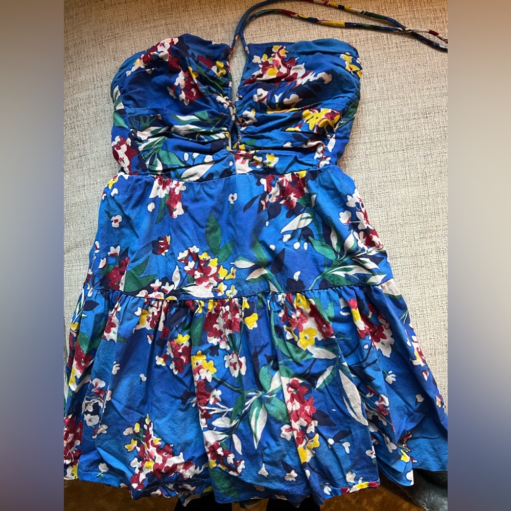 Anthropologie Blue Halter Dress